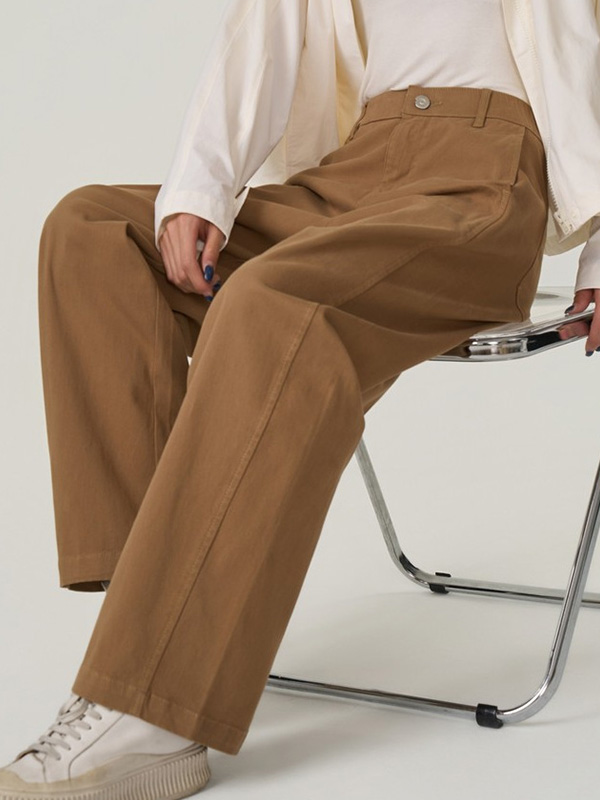 「身長152cm以上向け」ゆったりストレートカーブパンツ