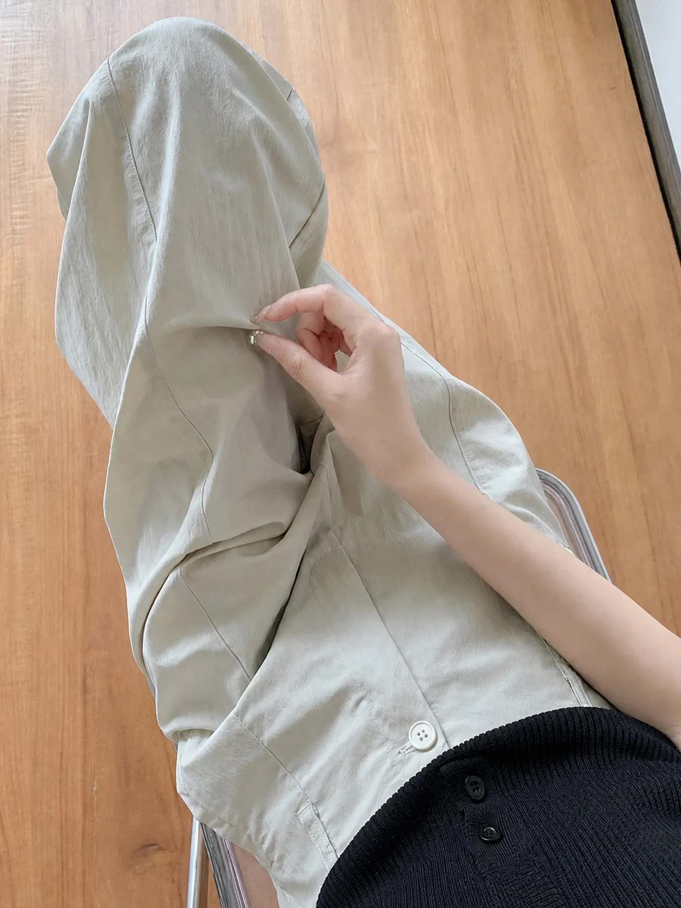 接触冷感速乾カジュアルなストレートパンツ