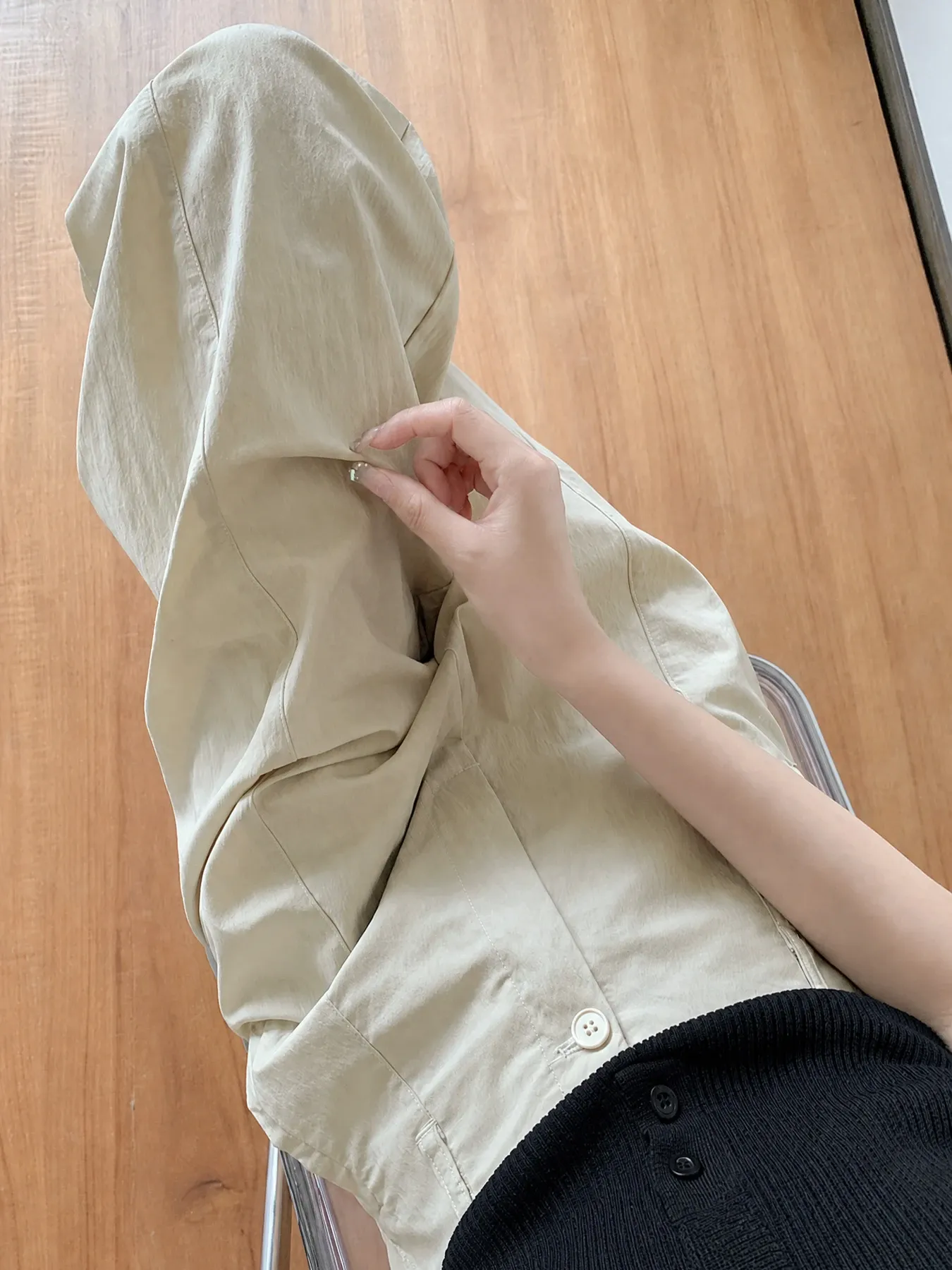 「身長145cm以上向け」接触冷感速乾カジュアルなストレートパンツ