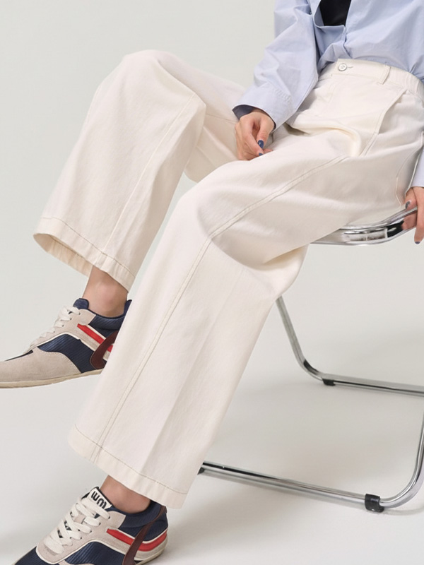 「身長152cm以上向け」ゆったりストレートカーブパンツ