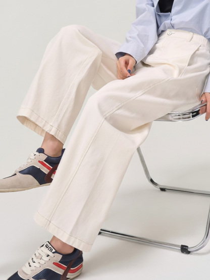 「身長152cm以上向け」ゆったりストレートカーブパンツ