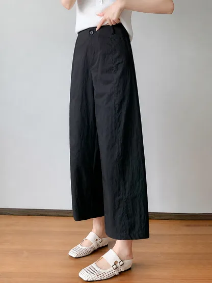 接触冷感速乾カジュアルなストレートパンツ