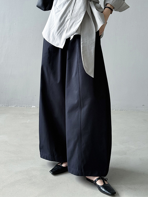 「身長152cm向け」新作抜け感のあるゆったりカーブラインワイドパンツ