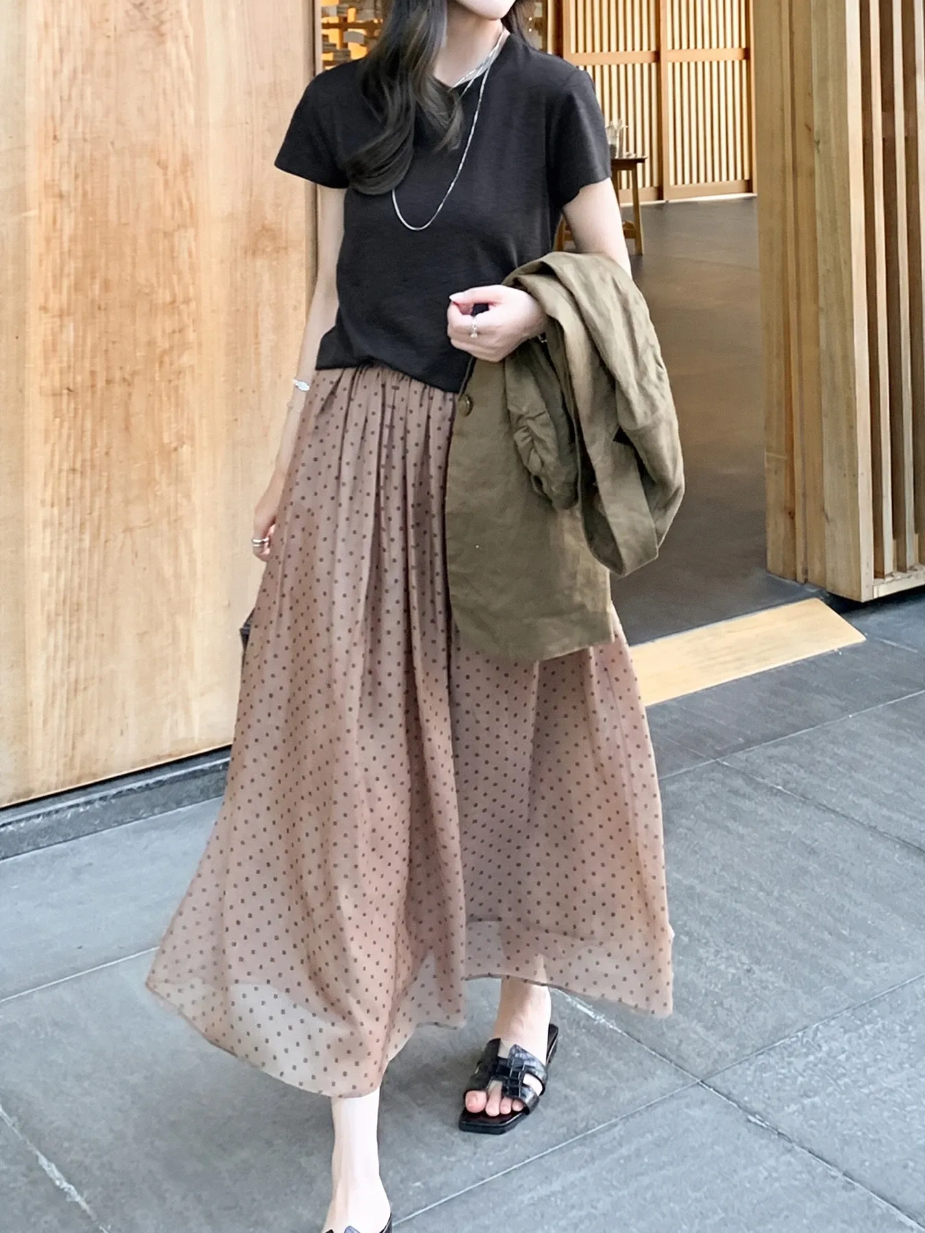 接触冷感快適なコットンモダールシルク混多機能半袖Tシャツ