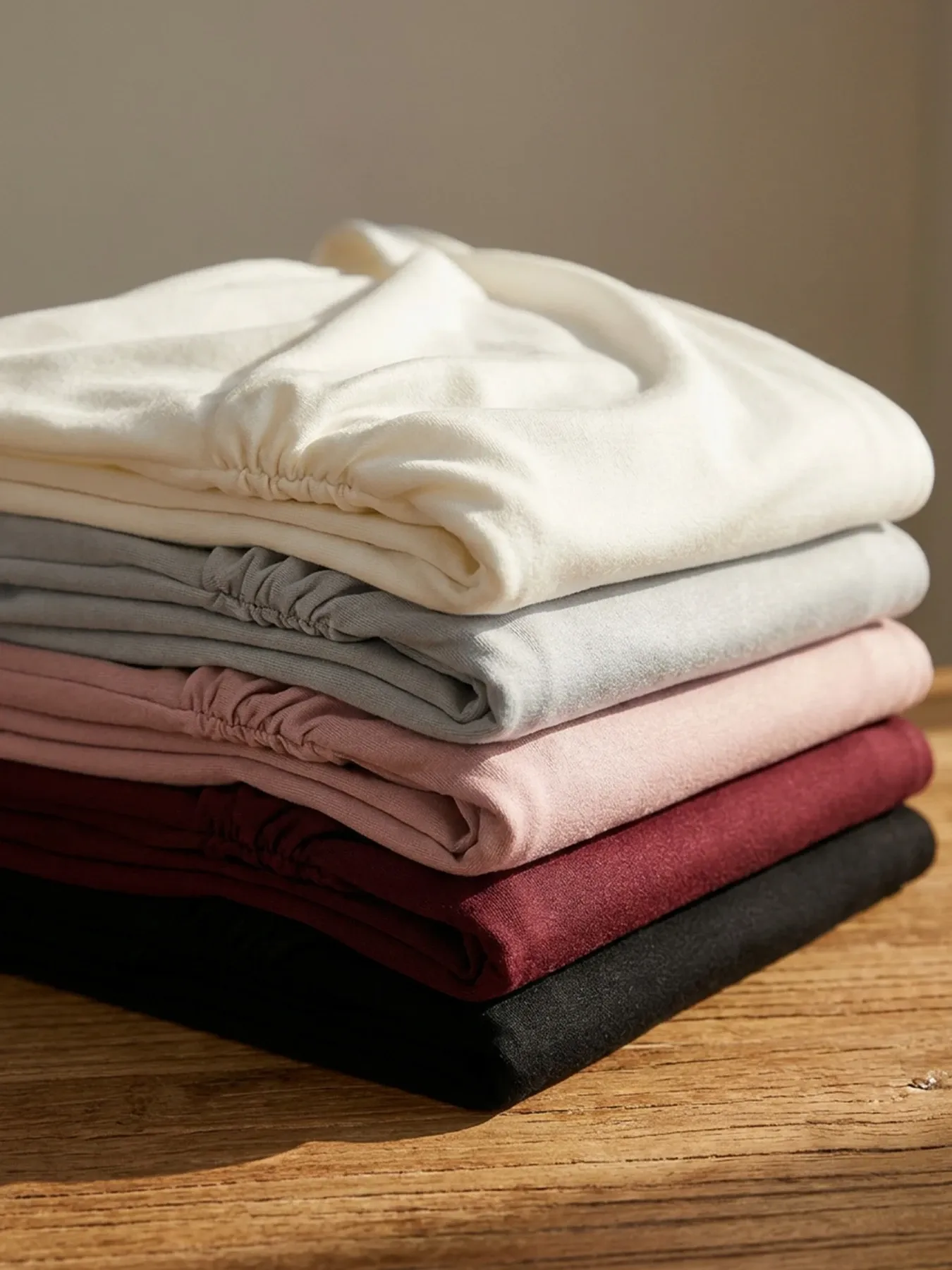高級感溢れるドレープネックすっきり見え半袖Tシャツ 
