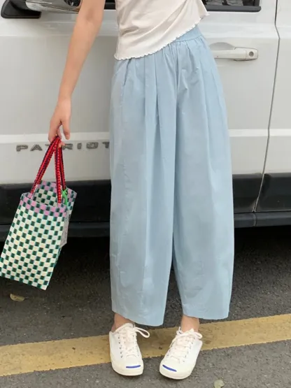 「身長145cm以上向け」ゆったり体型カバー薄手バルーンパンツ