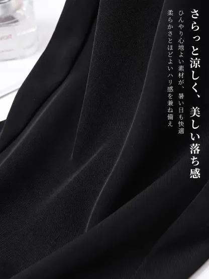 「身長145cm以上向け」低身長さん向け冷感 ハイウエスト すっきり見え微フレアカジュアルパンツ