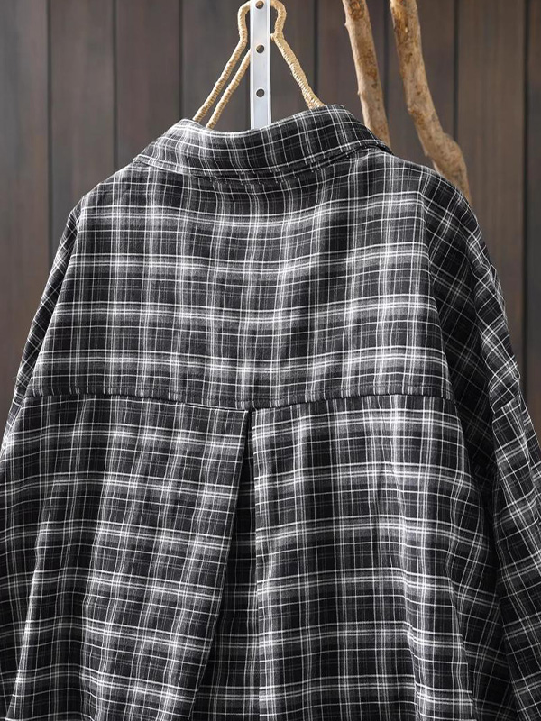 ゆったりシルエットチェック柄シャツ