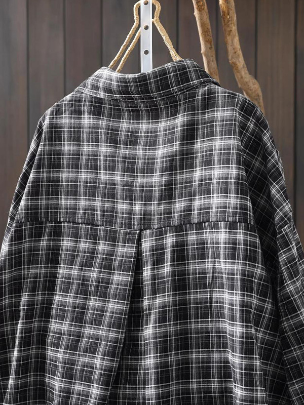 ゆったりシルエットチェック柄シャツ