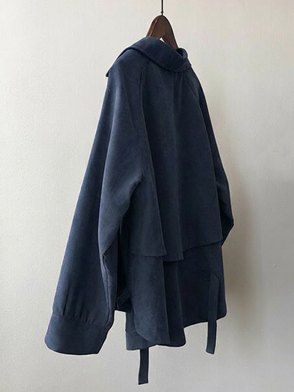 小柄さん向けレトロ風ゆったりショート丈ワークジャケット