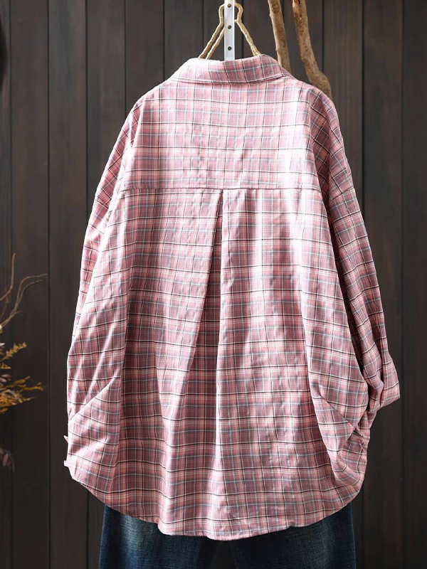 ゆったりシルエットチェック柄シャツ