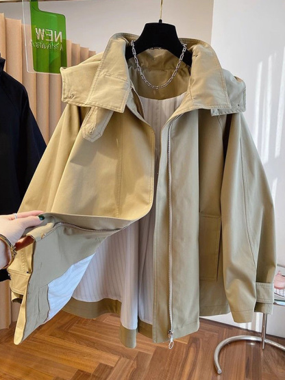 レトロ風デザイン性のあるゆったりカジュアルジャケット