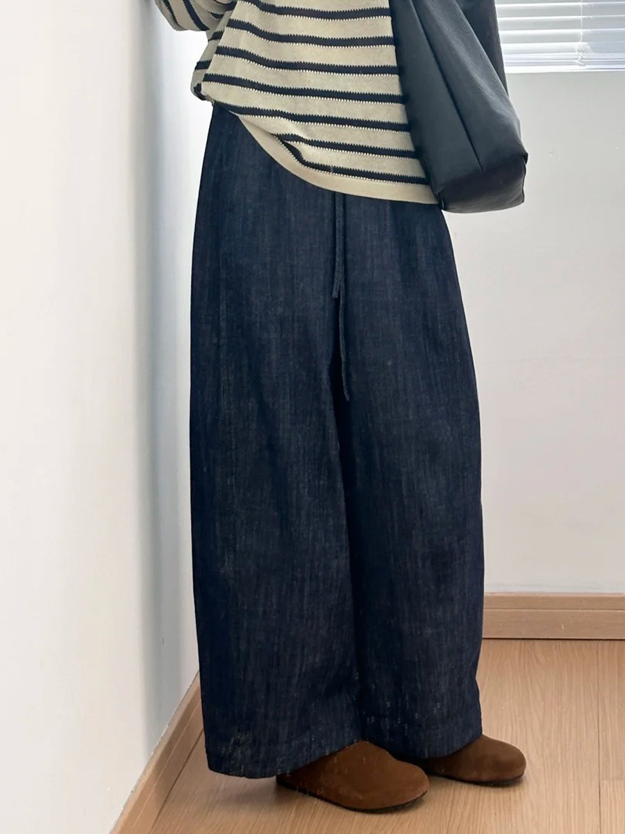 「身長152cm以上向け 」落ち感のあるワイドパンツ