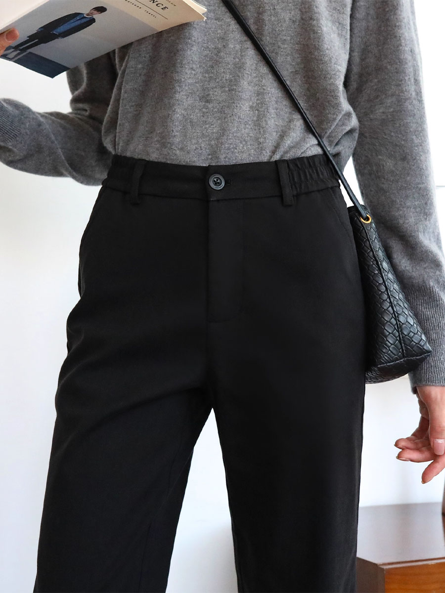 「身長150cm向け」レディーススリム見えゆったり9分丈パンツ-Sodemai