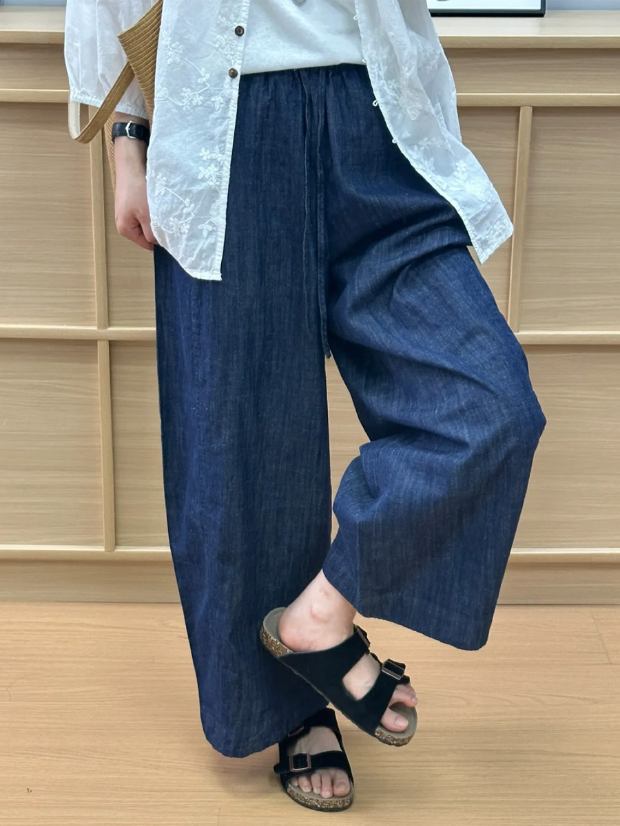 「身長152cm以上向け 」落ち感のあるワイドパンツ