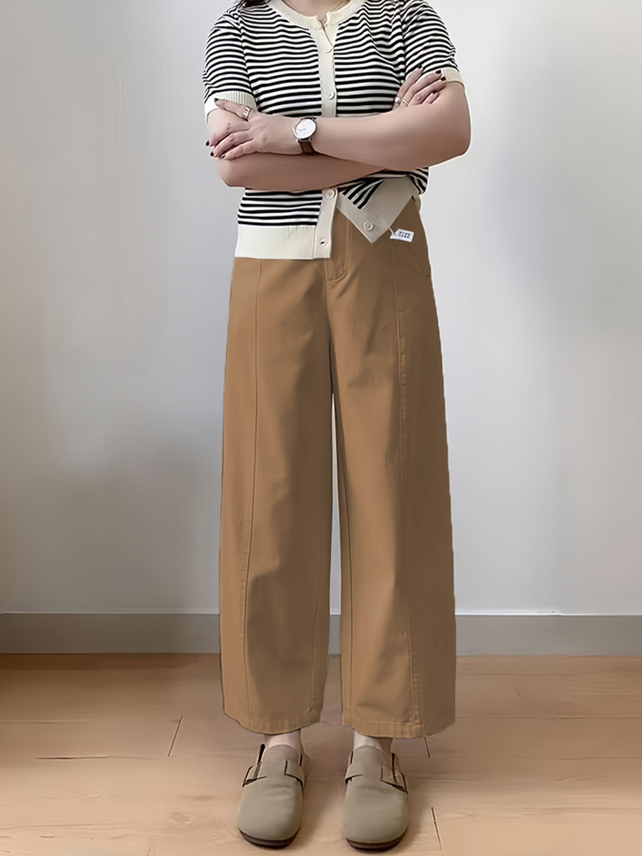 「身長145cm向け」ホワイトゆったりヒップカバー美脚デニムパンツ-Sodemai