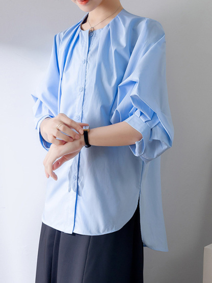 【2点8,260円】レトロフレンチ風パフスリーブブラウス
