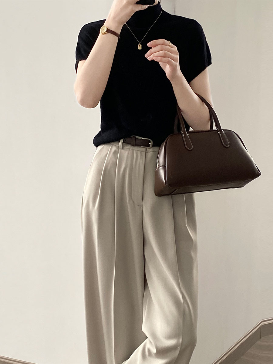 春秋ニットモックネックTシャツ-Sodemai