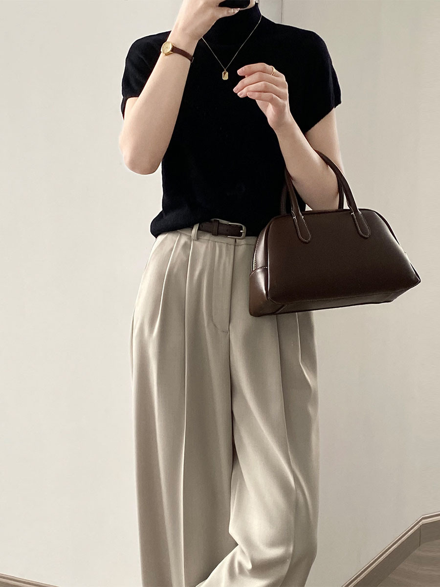 春秋ニットモックネックTシャツ-Sodemai