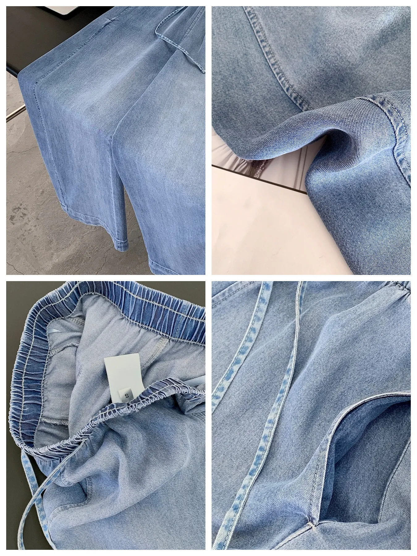 レトロ風リヨセル素材カーブパンツ