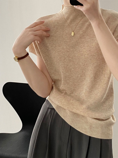 春秋ニットモックネックTシャツ-Sodemai