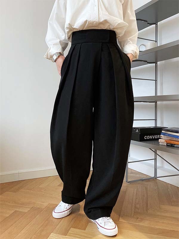 「身長155cm向け」マジックテープ付きハイウエストスラックス-Sodemai