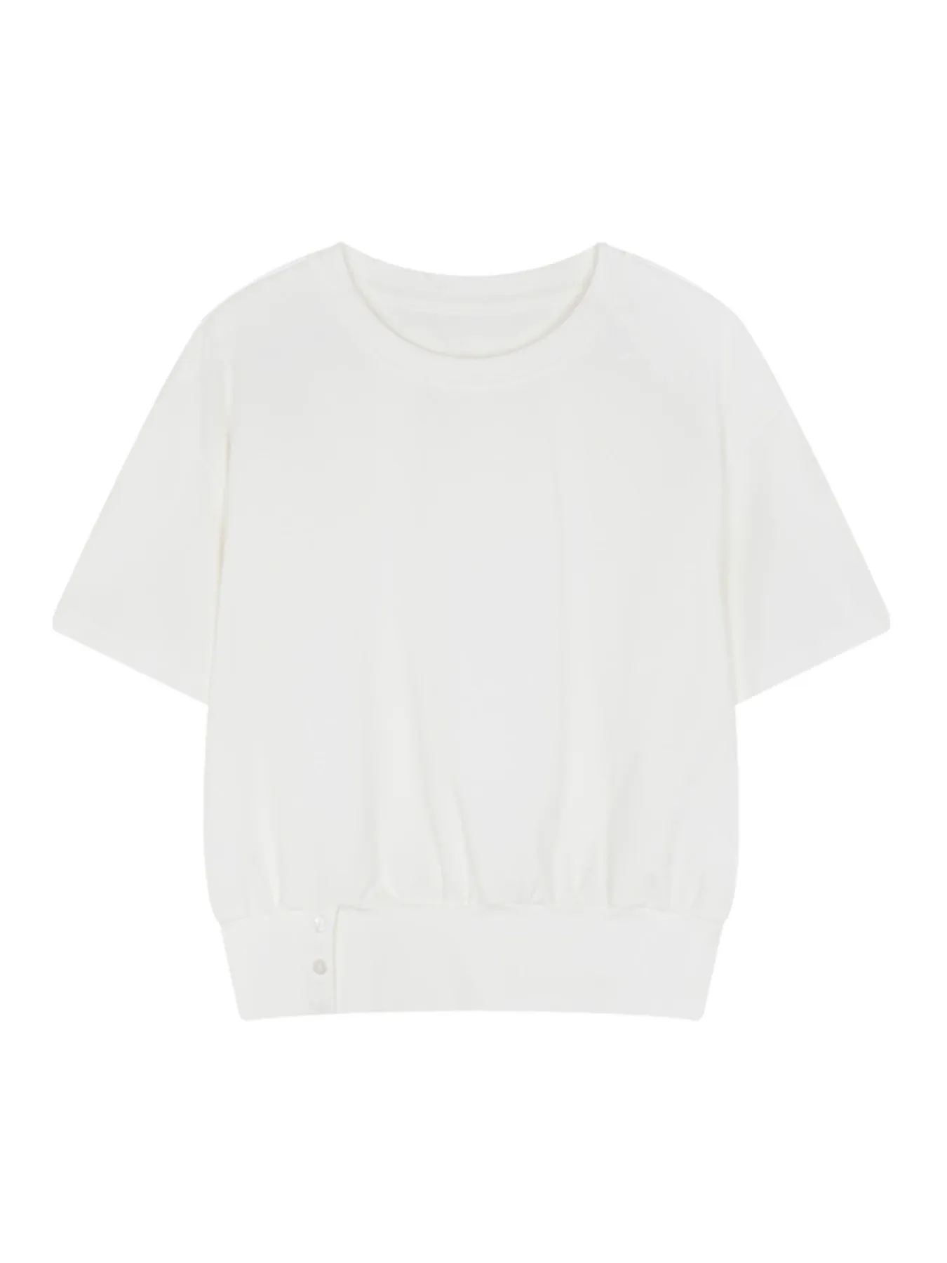 着回しやすい裾スリット入り半袖Tシャツ
