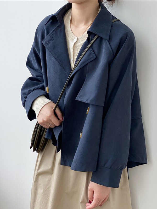 小柄さん向けレトロ風ゆったりショート丈ワークジャケット