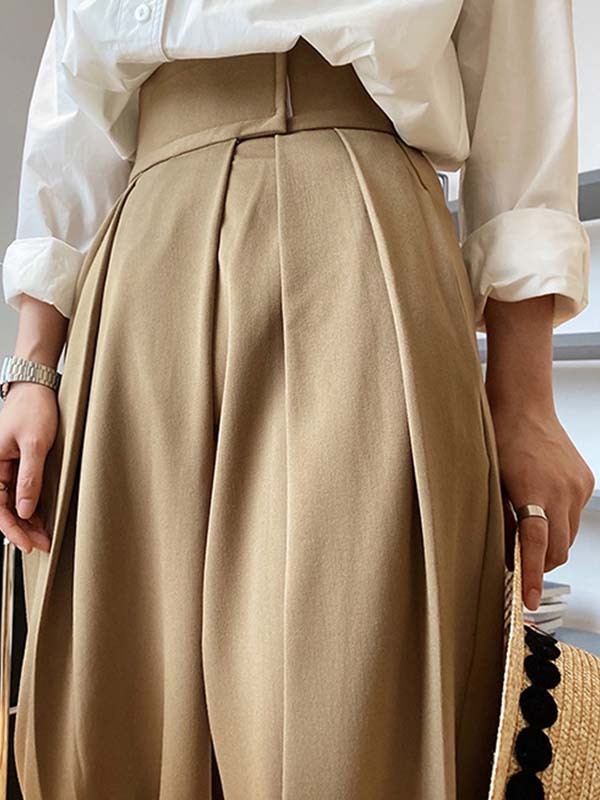 「身長155cm向け」マジックテープ付きハイウエストスラックス-Sodemai