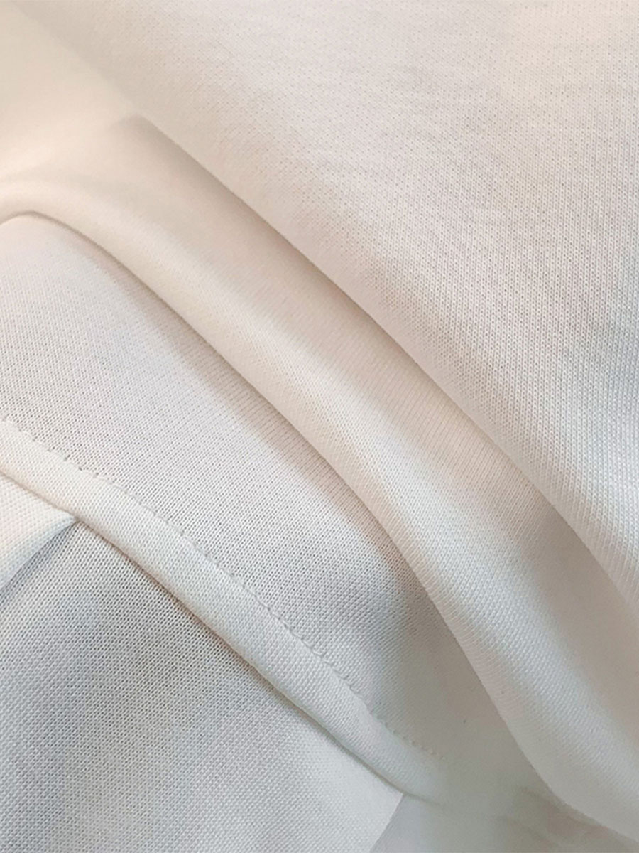 無地ソフトなアシンメトリーデザイン長袖Tシャツ-Sodemai