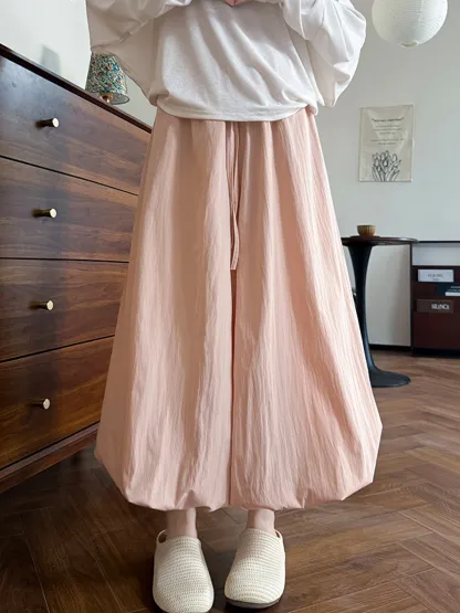 小柄さん向けゆったりシルエットの美脚バルーンワイドパンツ