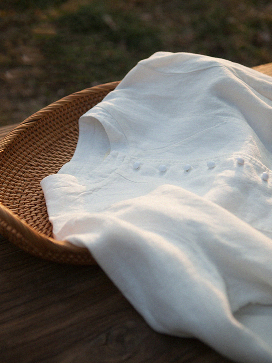 コットンリネンカジュアルスタンドカラーテーラードジャケット – Sodemai