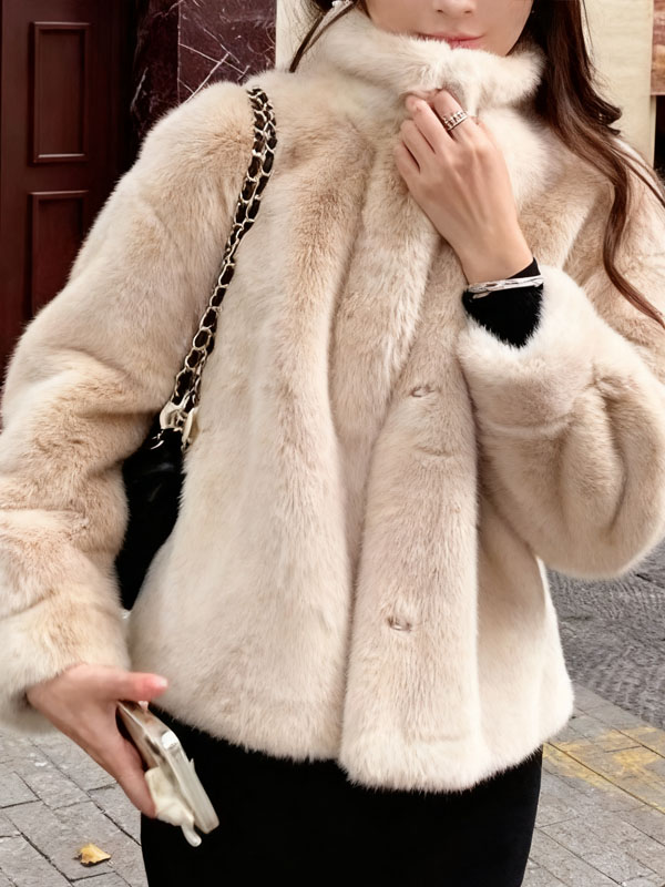 冬向けフェイクミンクファースタンドカラージャケット – Sodemai