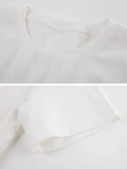 着回しやすい裾スリット入り半袖Tシャツ