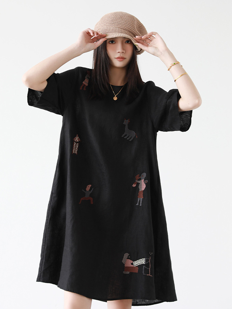 秋の新しいファッション重工刺繍刺繍ワンピース オーガンジーフラワー