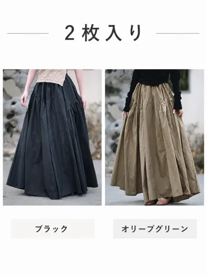 「身長152cm以上向け」ナチュラルな雰囲気ゴムウエスト仕様フレアスカート