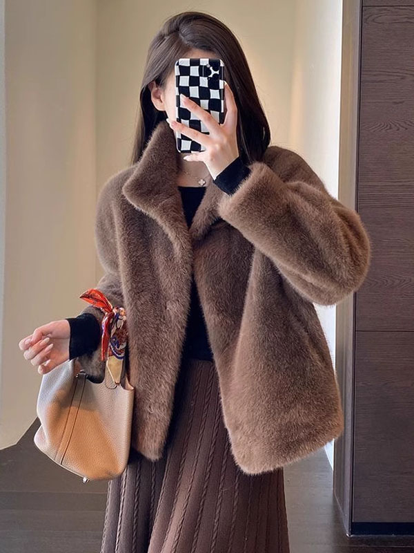 冬向けフェイクミンクファースタンドカラージャケット – Sodemai