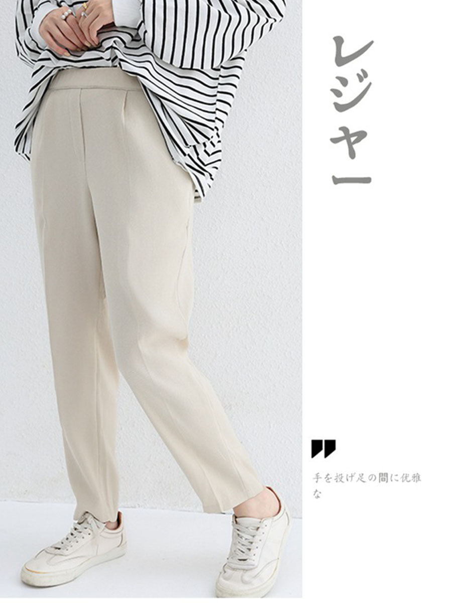 「身長145cm向け」薄手ビジネスカジュアルテーパードスラックス-Sodemai