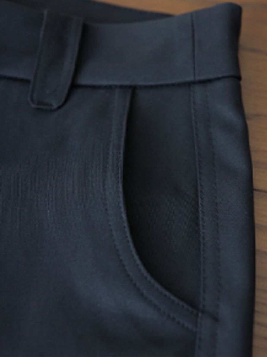 「身長145～160cm向け」洋ナシ型の小柄さん向け 九分丈ゆったりテーパードスラックス-Sodemai