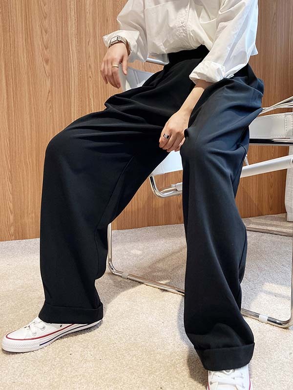 「身長155cm向け」マジックテープ付きハイウエストスラックス-Sodemai