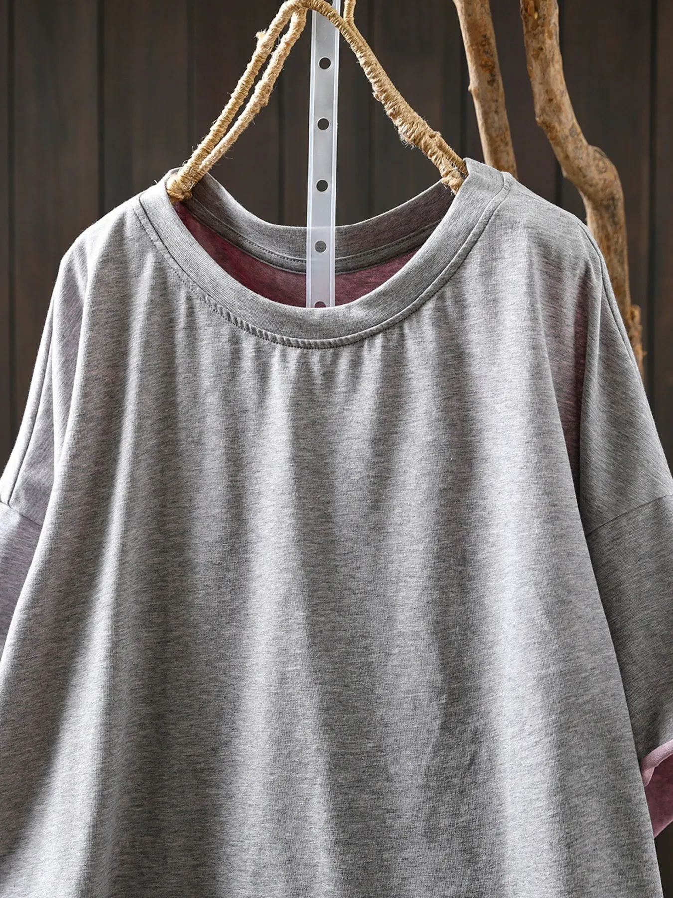 【2点7,990円】配色ロールエッジコットン100％半袖Tシャツ