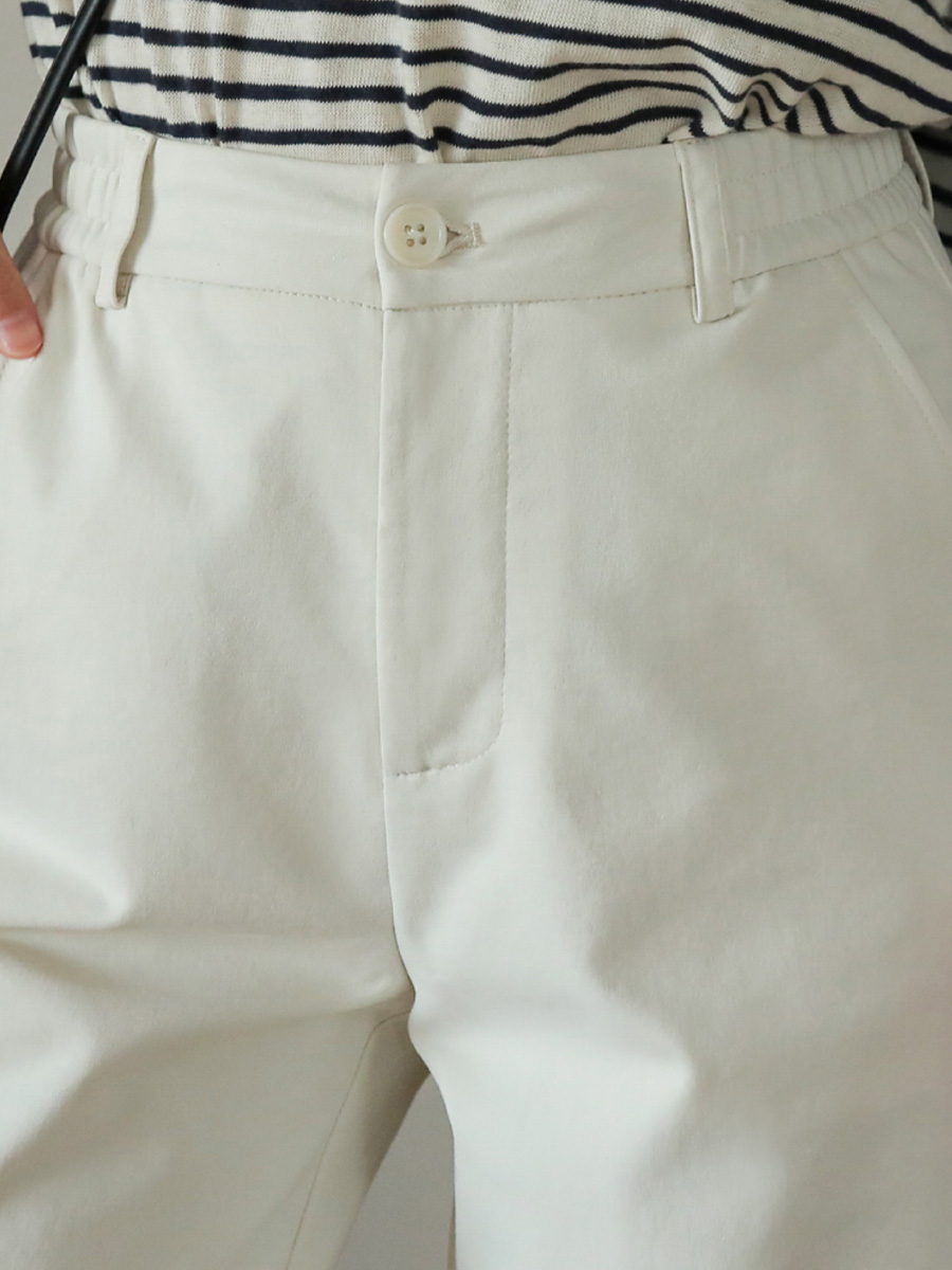 「身長150cm向け」レディーススリム見えゆったり9分丈パンツ-Sodemai