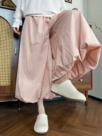 小柄さん向けゆったりシルエットの美脚バルーンワイドパンツ