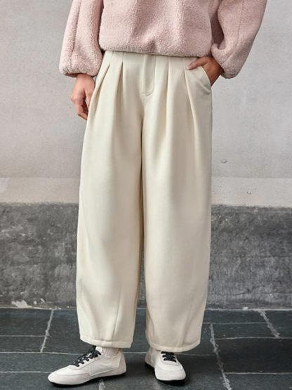 「身長145～155cm向け」ハイウエストあったかバルーンワイドパンツ