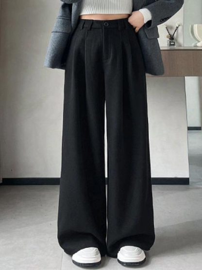 「小柄から高身長まで対応」2025秋冬ラシャワイドパンツ