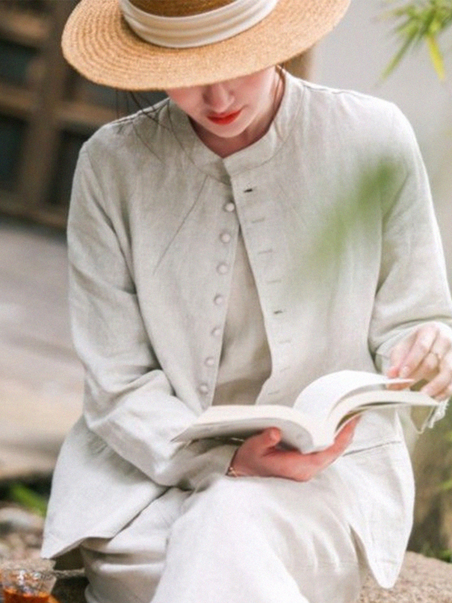 ゼニア リネン コットン スタンドカラー テーラードジャケット 46 M ゼニア リネン コットン スタンドカラー テーラードジャケット