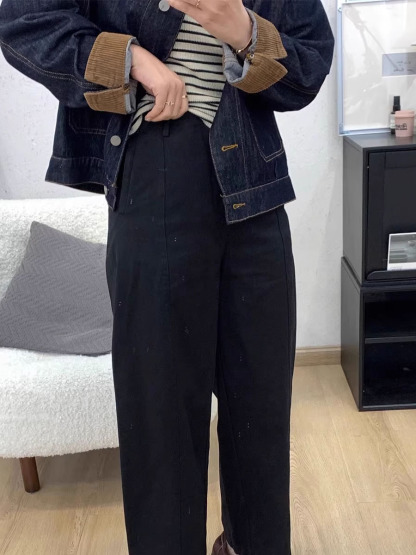 「身長145cm向け」ホワイトゆったりヒップカバー美脚デニムパンツ-Sodemai