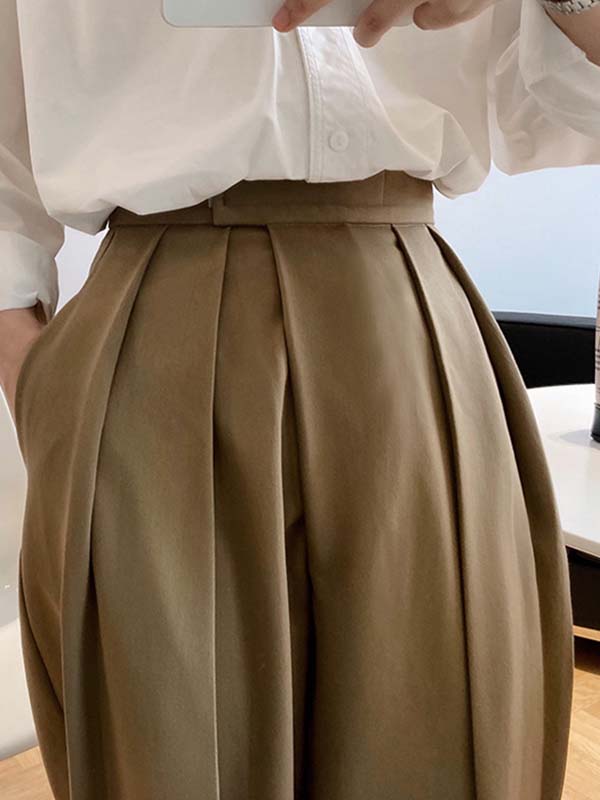 「身長155cm向け」マジックテープ付きハイウエストスラックス-Sodemai