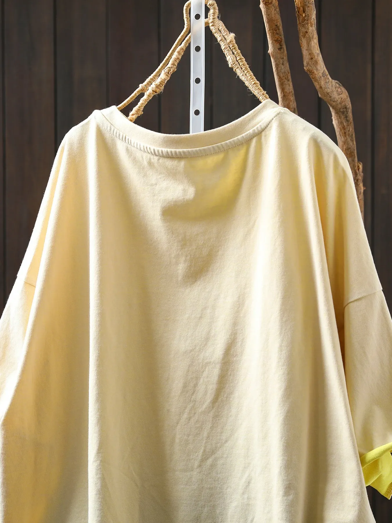 【2点7,990円】配色ロールエッジコットン100％半袖Tシャツ
