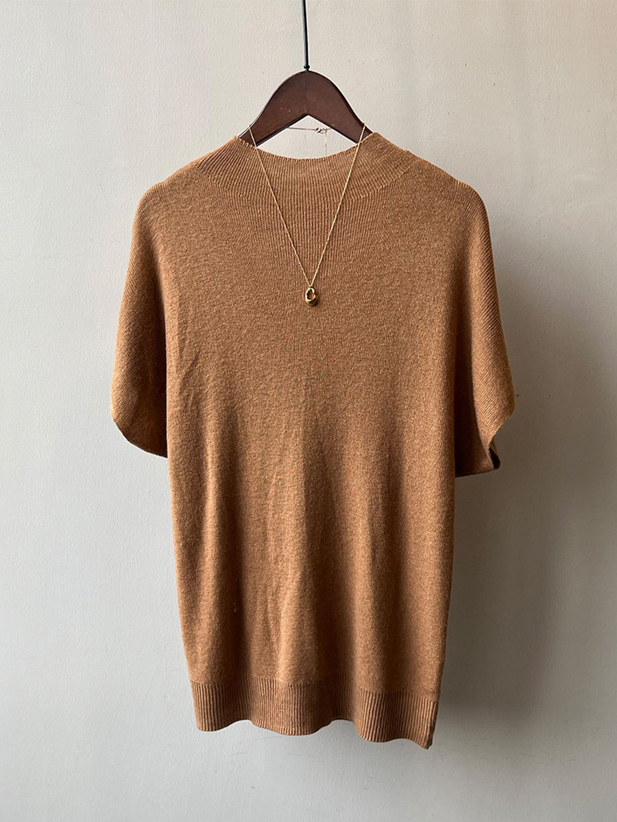 春秋ニットモックネックTシャツ-Sodemai
